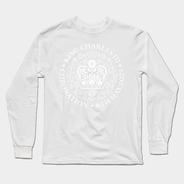 King Charles III Official Coronation Emblem white Long Sleeve T-Shirt by NattyDesigns